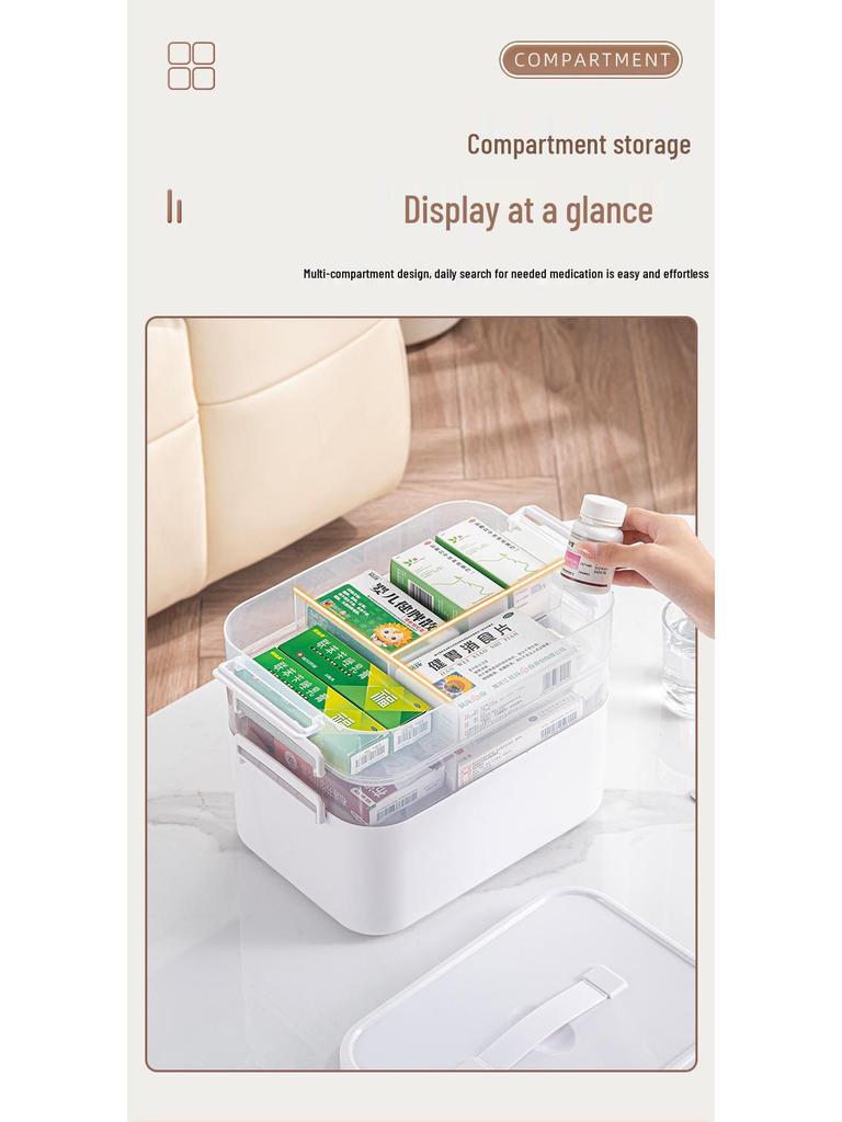 Haushalts-Erste-Hilfe-Kasten und Medikamentenaufbewahrungsbox mit großer Kapazität