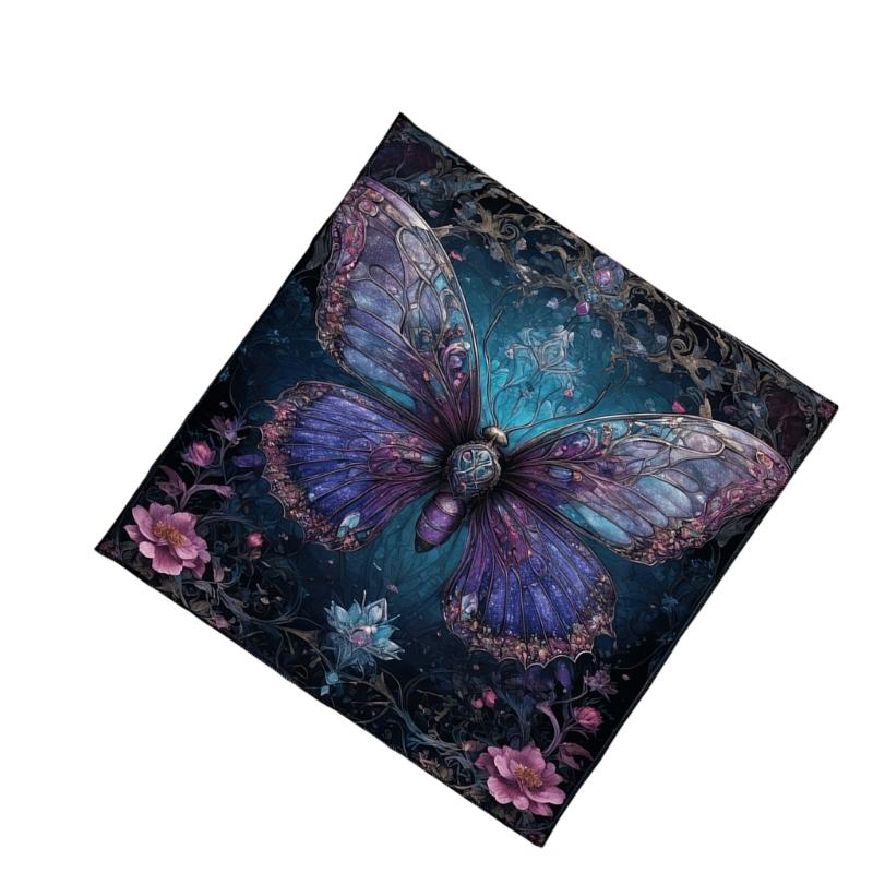 Butterfly Flower Pattern Astrology Tablecloth Altars Cloth Square Divinations Card Table Cloth Witchcrafts Deck Cloth