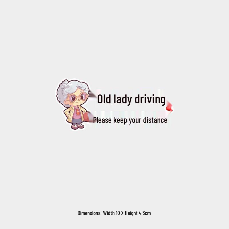 Elderly Driver Caution: Reflective Waterproof Rear Windshield Sticker