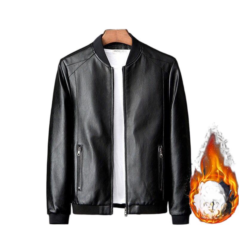 Men's New Youth Jacket Men's Stand-up Collar Velvet Korean Version Slim-fitting Short Clothes