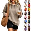 Damen Hoodie mit langen Ärmeln und Fronttasche, lässiger Pullover