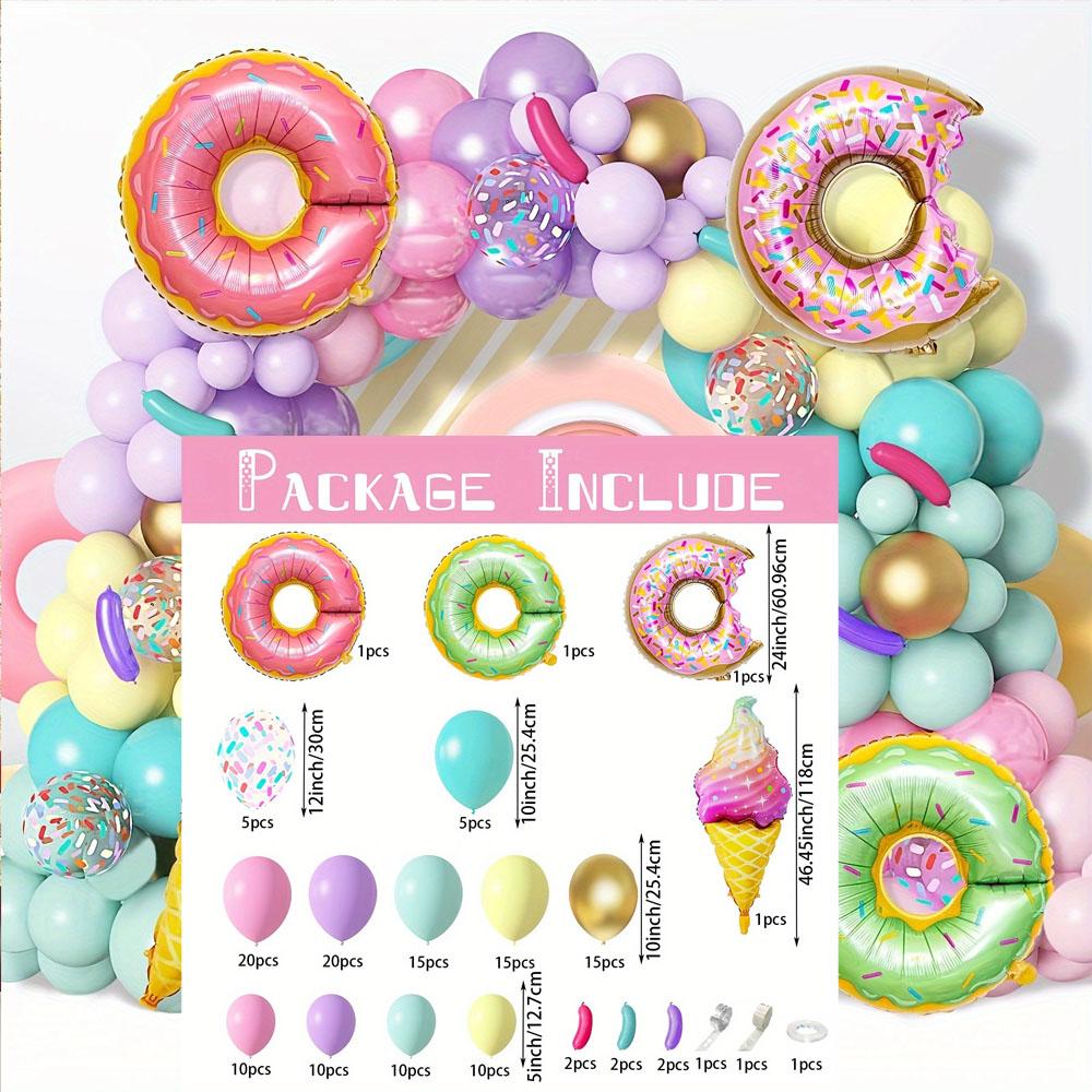 133PCS Donut Themed Balloon Wreath Arch Kit for Wedding Birthday Parties Anniversary, Event Celebration Decoration Supplies