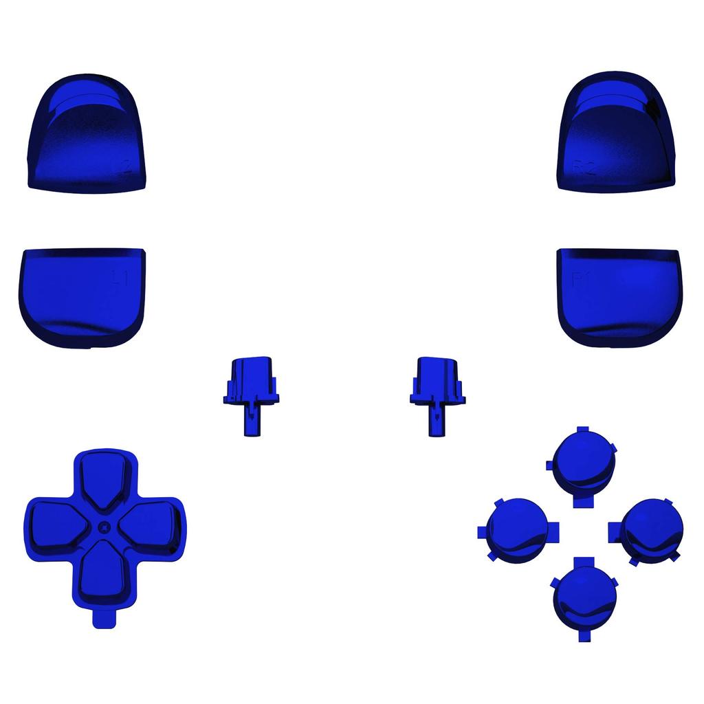 eXtremeRate Replacement for PS5 Controller Share Optional Face Chrome Full Button Set for PlayStation 5 Controller Not D-Pad (BDM-010 & 020), R1, L1,