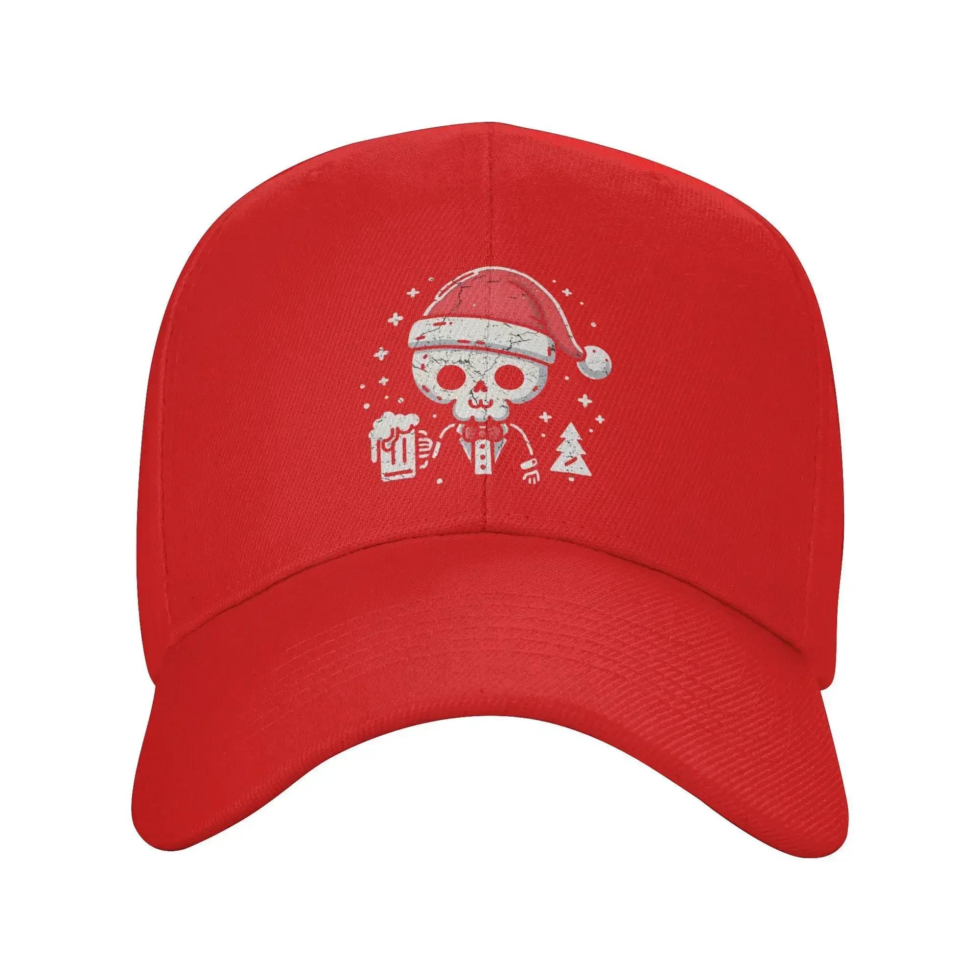 

Men Women Christmas Skeleton Drinking Beer Accessories Baseball Caps Snapback Hat Unique Design Golf Wear Adjustable Adjustable