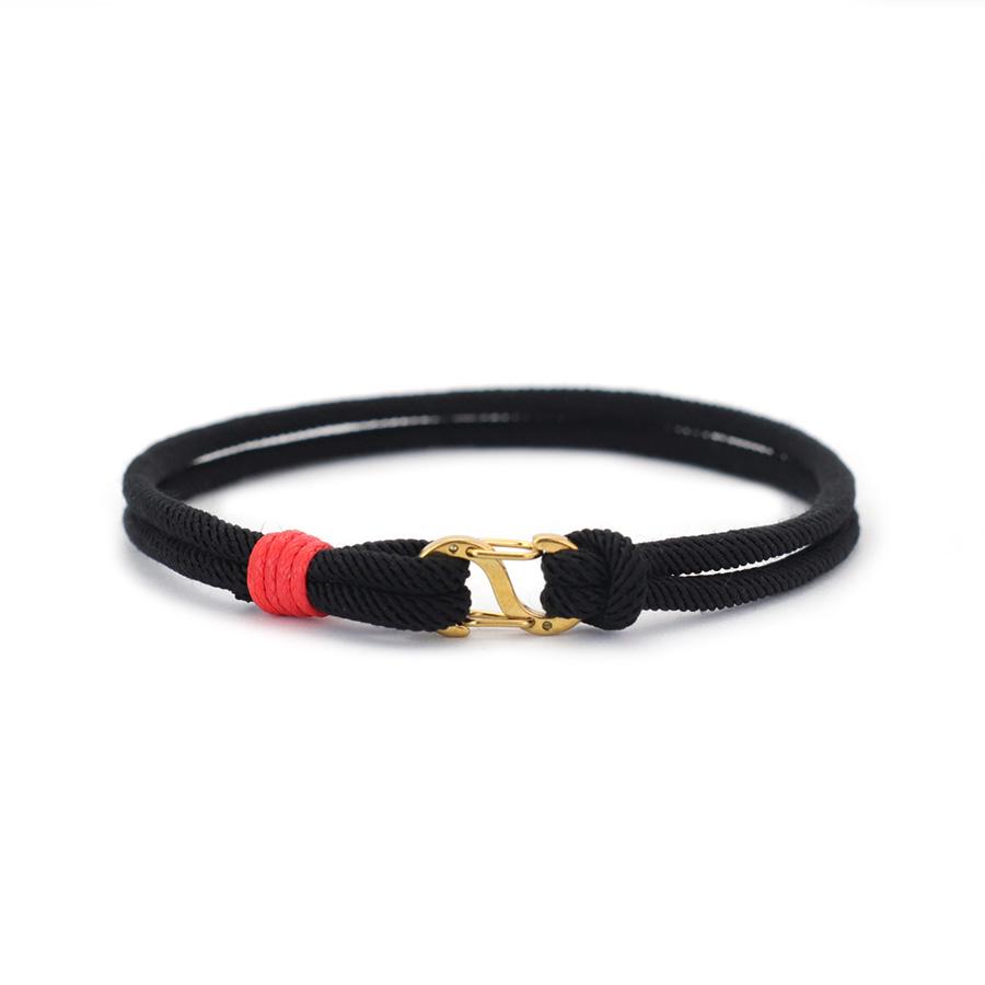 

A Grade 3mm Thin Rope Bracelet For Men Stiainless Steel S Buckle Pulseiras Masculina Locomotive Cool Riding Hand Accessories чёрный