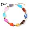 Charmanter Hals Schmuck Klobiger Bunter Perlen Choker Harz Perlen Halskette