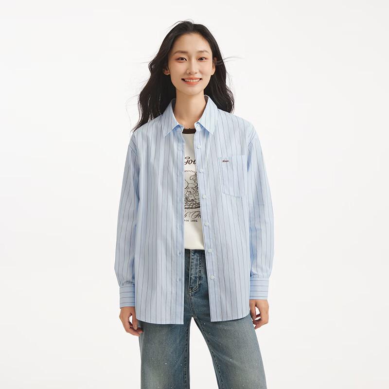 Hotwind Damen Lässige Lockere Gestreifte Hemdjacke