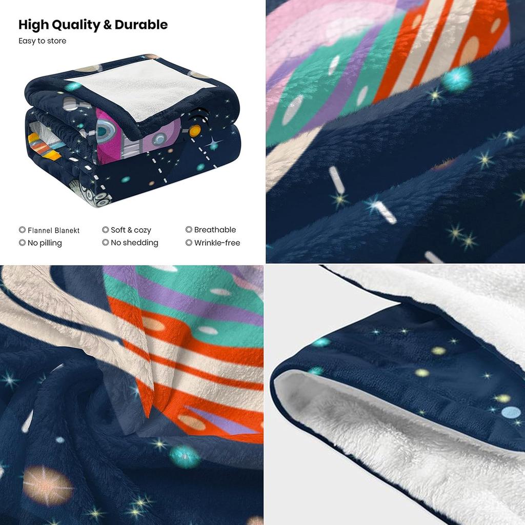 Stylish Space Throw Blanket Lightweight Flannel Throw Classic Space Soft Comfy Plush Blanket For Home Decor Perfect Sofa Office