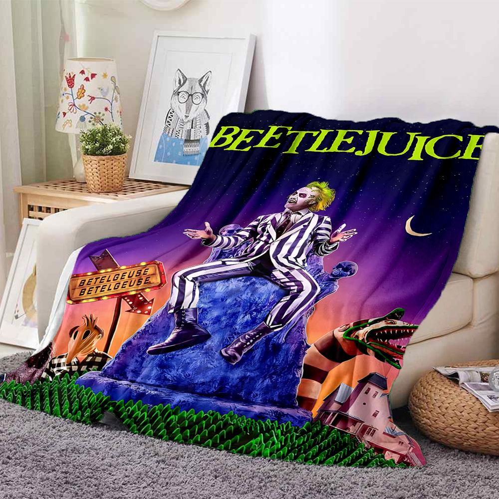 1 Stück Beetlejuice Flanell-Kuscheldecke Weich, Warm & Gemütlich für Sofa, Bett, Büro und Reisen Vielseitiges Ganzjahresgeschenk, Weihnachtsgeschenk