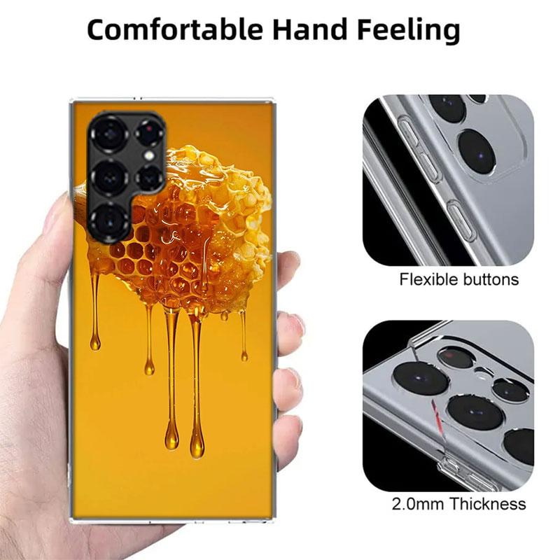 Golden Honey Dripping From Honeycomb Capa Phone Case For Samsung S26 Ultra S25 Edge Galaxy S23 S21 S20 S24 FE S22 S10 Plus Cover