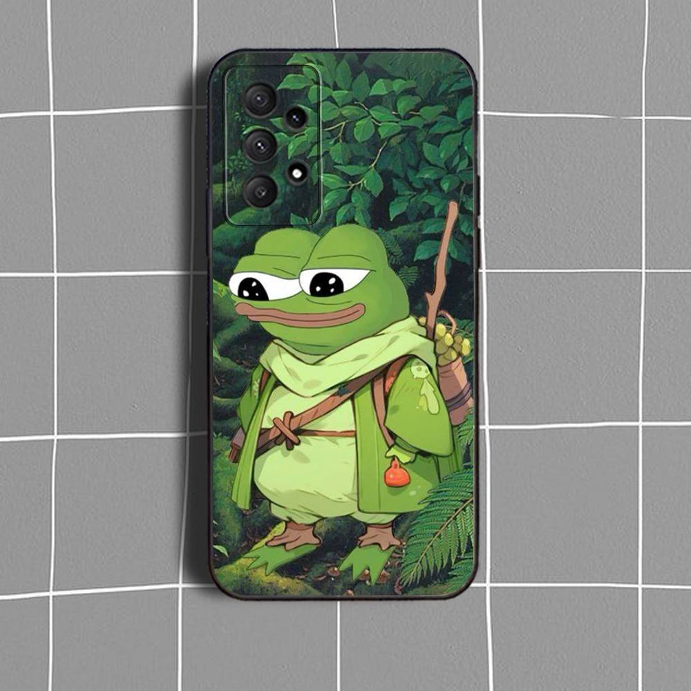P-Pepe F-Frog Funny  Phone Case For Samsung Galaxy A73,31,32,72,41,53,52,71,22,5G,Note,J7,8,9 Soft Black Cover