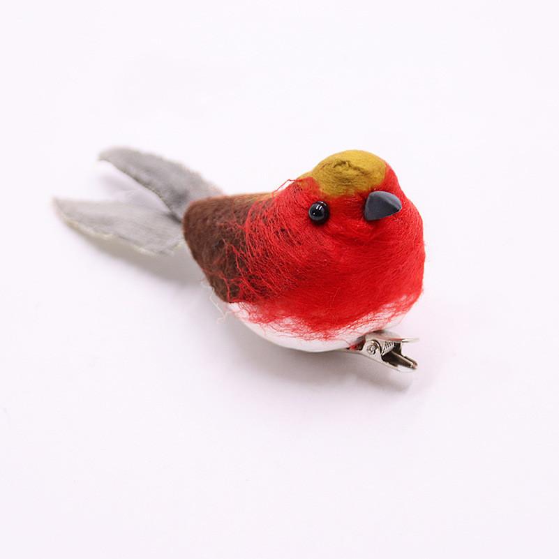 

Christmas On Clip Robins Cute Festive Xmas Tree Bird Decoration Toy Ornament красный