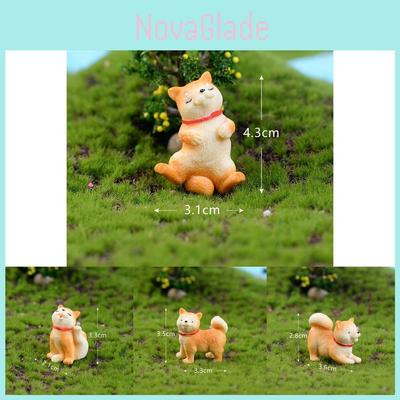 Adorable Akita Dog Figurine For Diy Succulent Decoration Resin Miniature