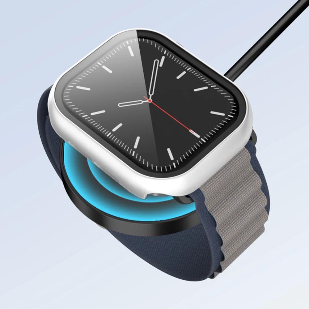 Tempered Glass+Cover For Apple Watch 42mm 46mm 45mm 44mm 41mm 40mm Hard PC Screen Protector Case iWatch Series 11 10 9 8 7 6 SE3
