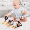 High Contrast Shapes Sets Baby Toys,Black and White Stroller Toy for Car Seat Baby Plush Rattles Rings Hanging Toy for Newborn,Toddlers Etc.(4Packs)