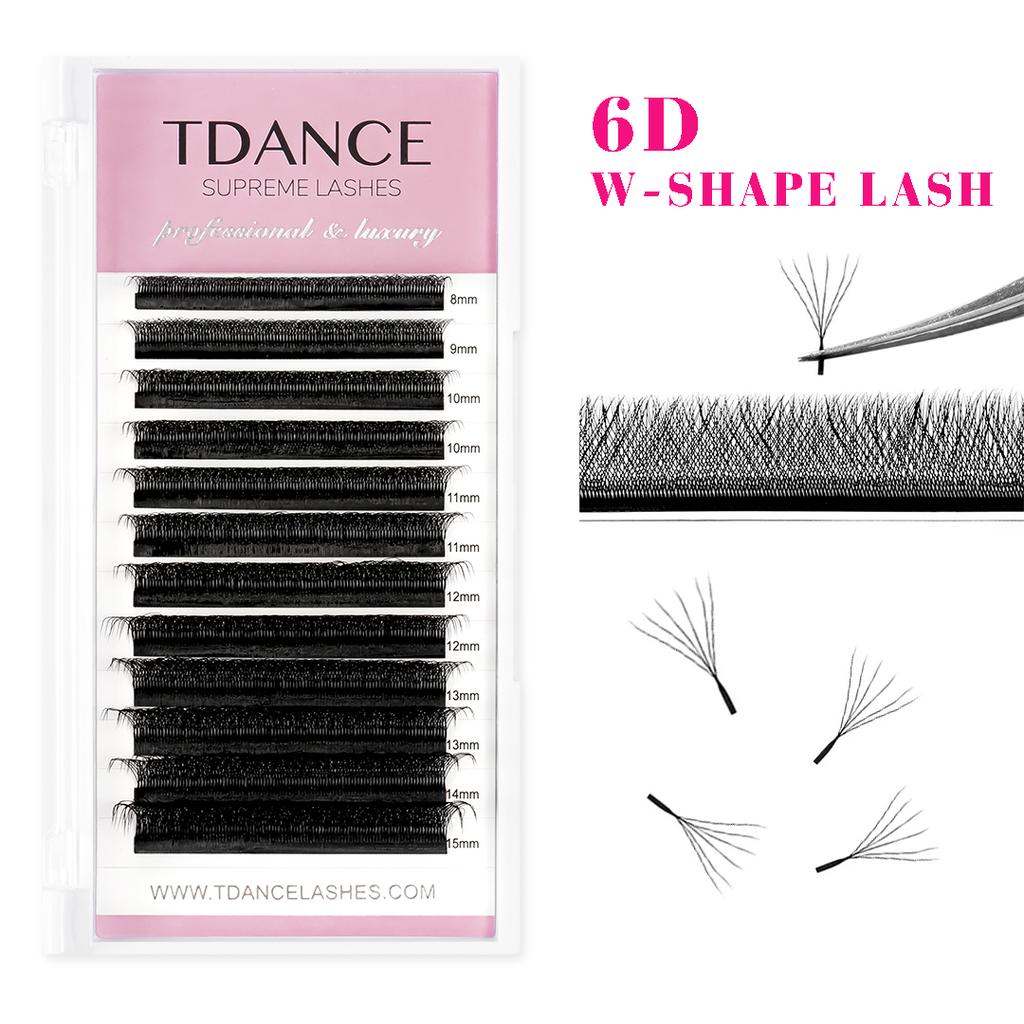 3D 4D 5D 6D Vorgefertigte Fans Wimpernverlängerung W Style Faux Mink Natürliche Soft Bloom Lash Automatische Blüte Volumen Wimpern