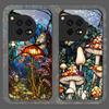 Colorful Glass Style Forest Mushrooms Pattern Tempered Glass Phone Case for OnePlus 13R 12 11 10 ACE2 3 Pro Nord 2T 4 2 CE3 Lite