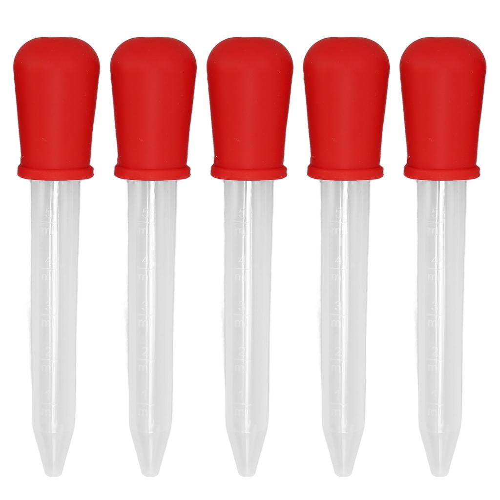 5Pcs Transfer Pipettes 5ml Silicone Material Easy Cleaning Making Disposable   Dropper
