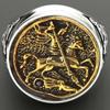 Men's Rings Handmade Jewelry Gifts Sovereign Saint George Portrait Roman Soldier Ring Fashion for Men Husband Boyfriend