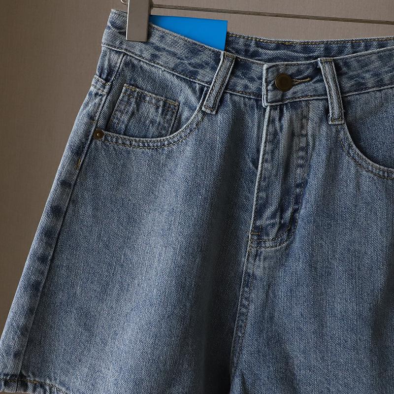 Bestseller 2025 Sommer Koreanischer Stil High Waist A-Linie Denimshorts für Damen