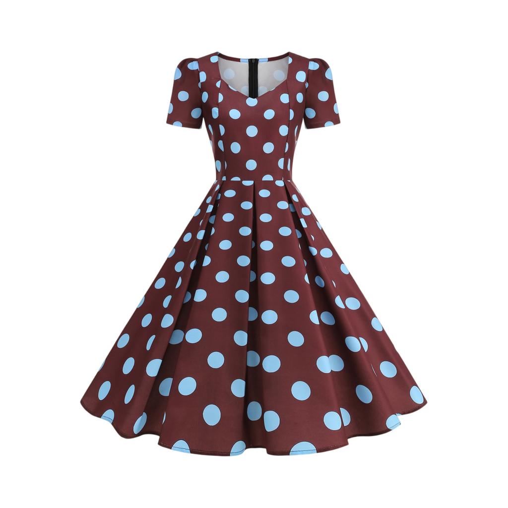 Women's Fashion Color Short Sleeve Dress