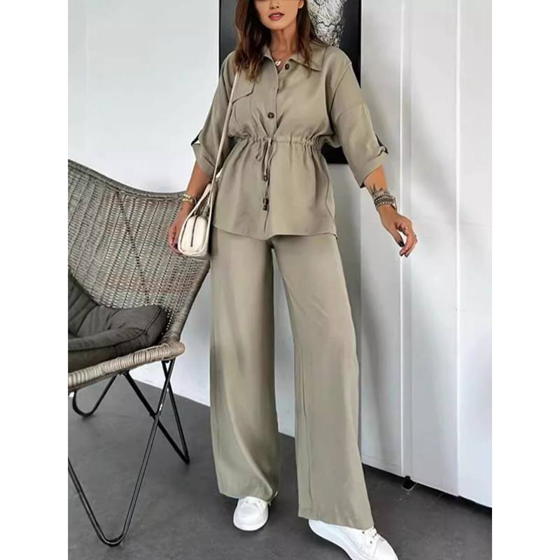Women 2 Piece Outfits Sweatsuit Oversized Long Sleeve Sweatshirt Drawstring Wide Leg Sweatpants Tracksuit Sweat Lounge Matching Set