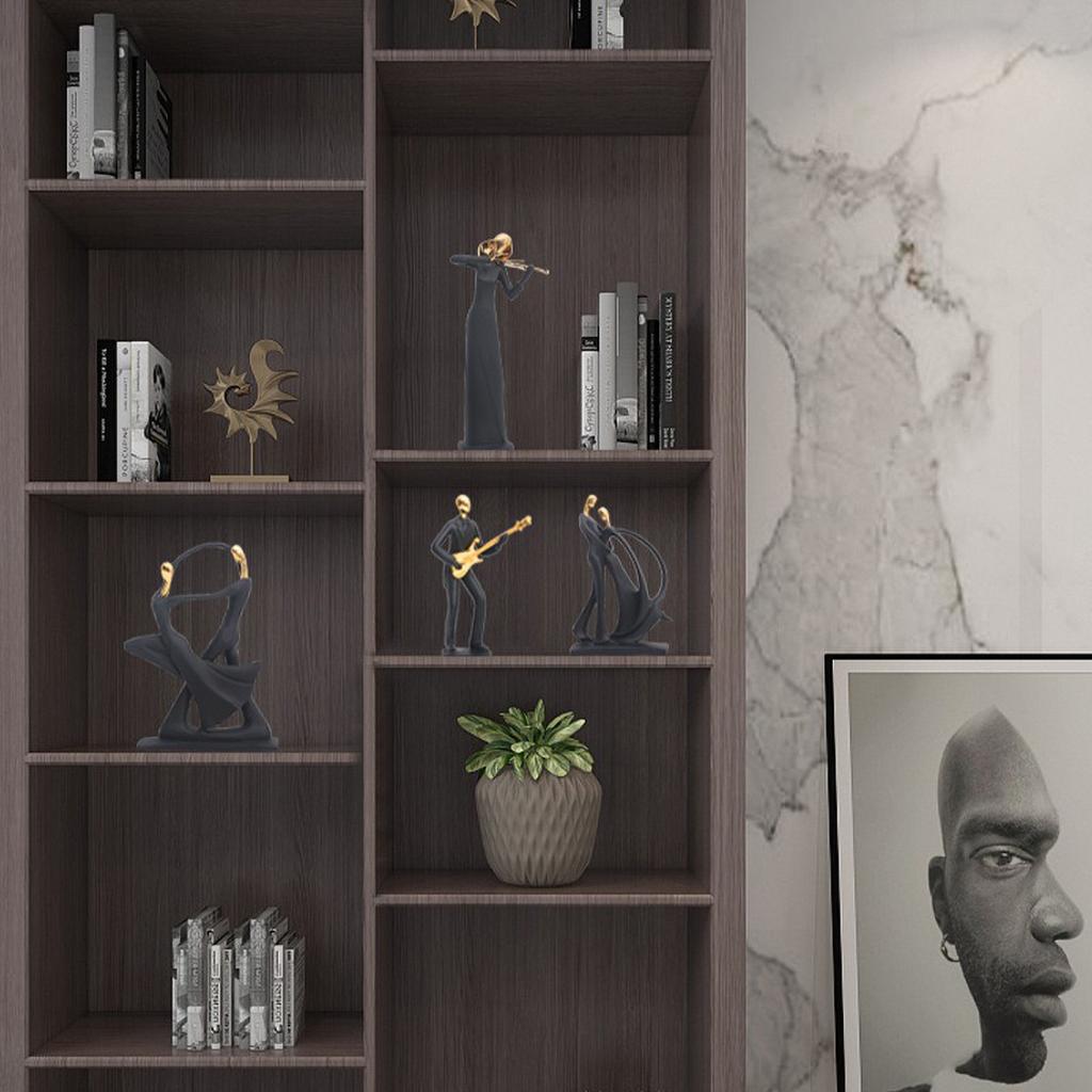 Scandinavian Abstract Music Dancer Resin Sculpture - Modern Ballet Figure for Bookshelf, Minimalist Office Decor & Art Lover's