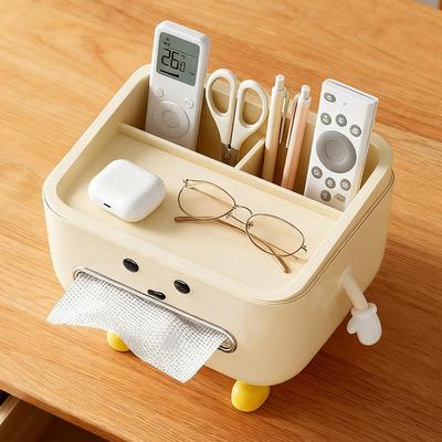 Kawaii Back To School Paper Towel Box Household Living Room Bedroom Bedside Multi-function Student Dorm Desktop Organizer Box