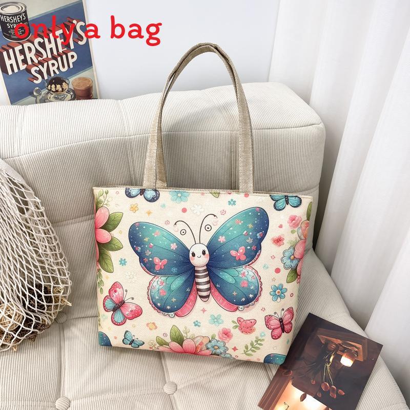 Ethnic Style Canvas Shoulder Bag With Bright Print For Daily Use