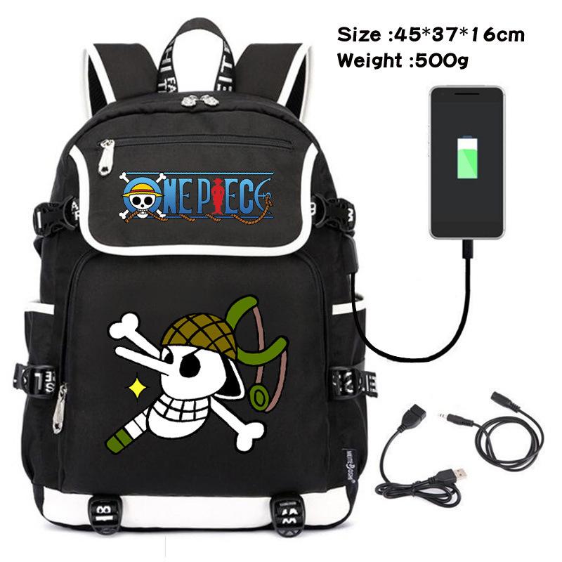One Piece themed student backpack with fashionable and versatile printed design.