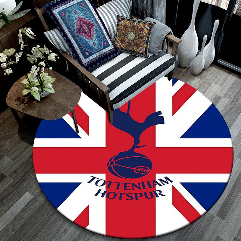 Tottenham Hotspur F.C Pattern Round rug,Carpet Rug for Living Room Bedroom Playroom ,Non-slip Floor Mat,Holiday Gifts and Birthday Gifts.