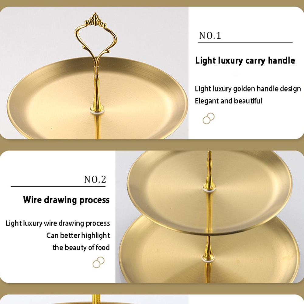 2/3 Layer Fruit Plate Home Living Room Stainless steel Snack Dish Creative Dried Fruit Basket Candy Dish Cake Stand Salad Bowl