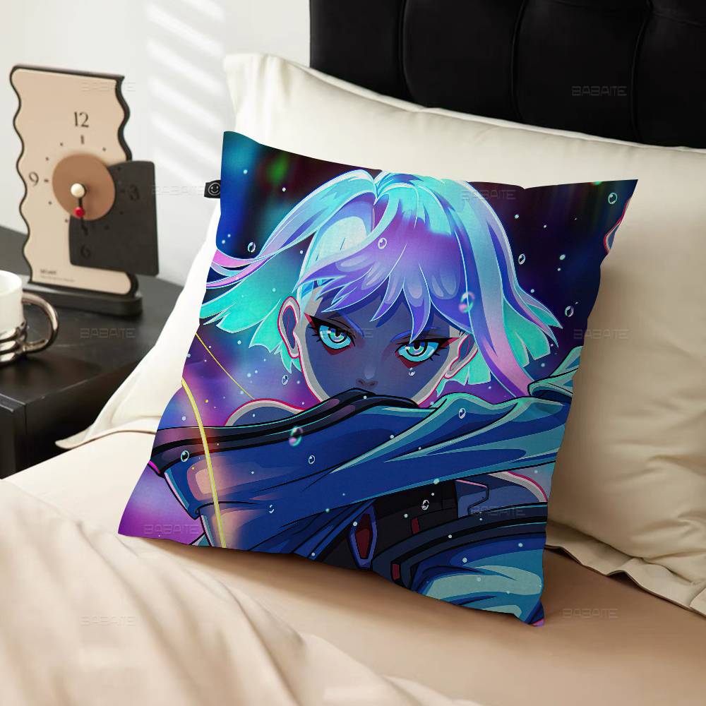 Anime C-Cyberpunk E-Edgerunners Pillow Cover Sofa Cushion Cover Home Room Decoration Children Gift