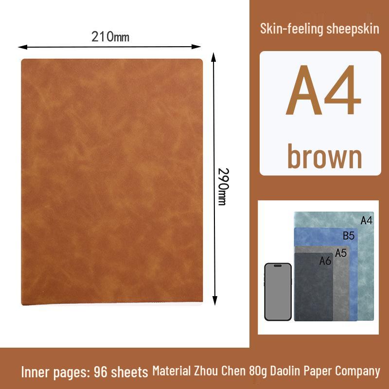 Lambskin Retro Business Notebook: Thick Soft Leather Diary