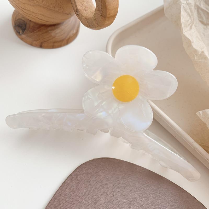 Vintage Hair Clips for Women Elegant Flower Shape Claw Clip Simple White Acetate Hair Clip Girls Hair Claw Hair Accessories New