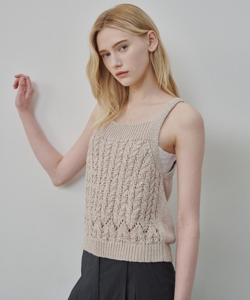 Ollibeudeollibeu Cable Sleeveless Knitwear Oh6Mp6810