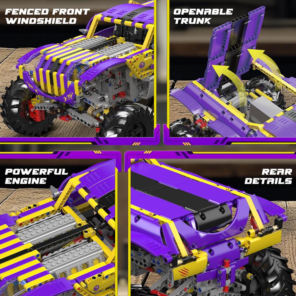 Mould King 18009 ATV Building Block APP and Remote Control Monster Truck Model STEM Engineering Climbing Racing Adult Collection Gift Off-Road Set,
