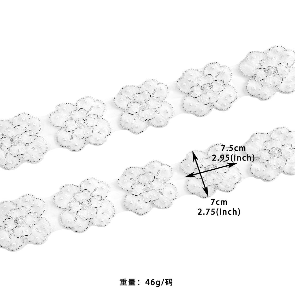 Exquisite Multi-Colored Bead Flower Lace Clothing Dress Wedding Dress Decoration Hair Accessories Lace Accessories