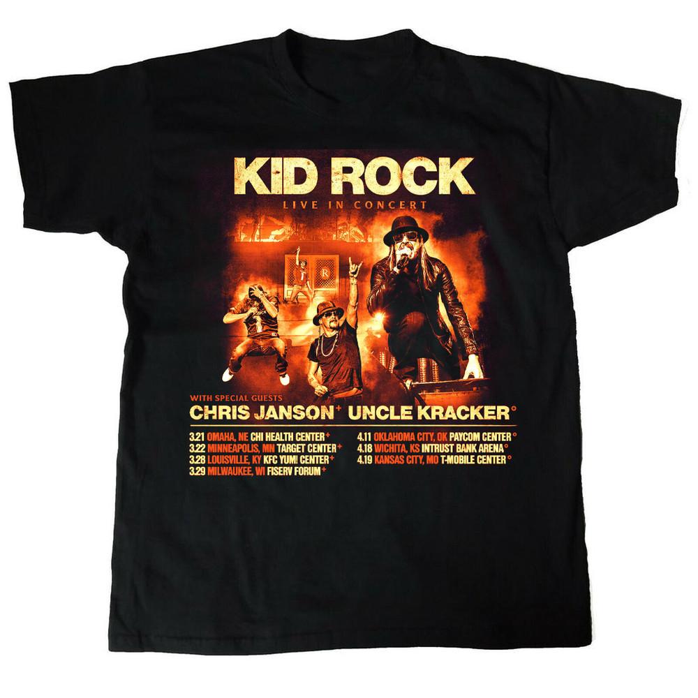 

Kid Rock 2025 tour Live In Concert Short Sleeve T Shirt Black All Size Unisex T-Shirt L