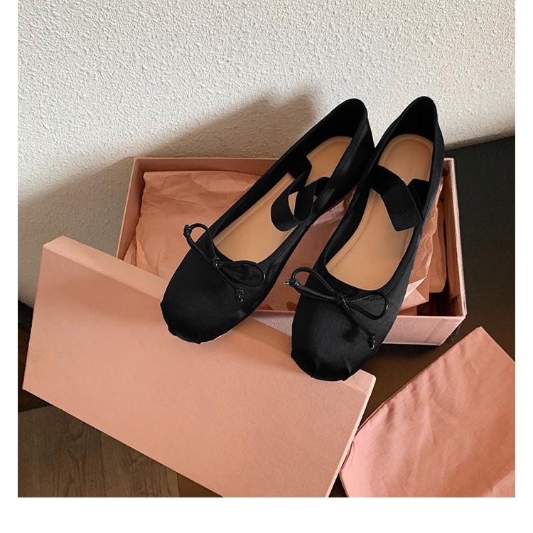 

Версия из овчины~ Натуральная кожа мягкая подошва балетки в стиле мэри джейн женские весенние с французским бантом с открытым верхом туфли-лодочки 40