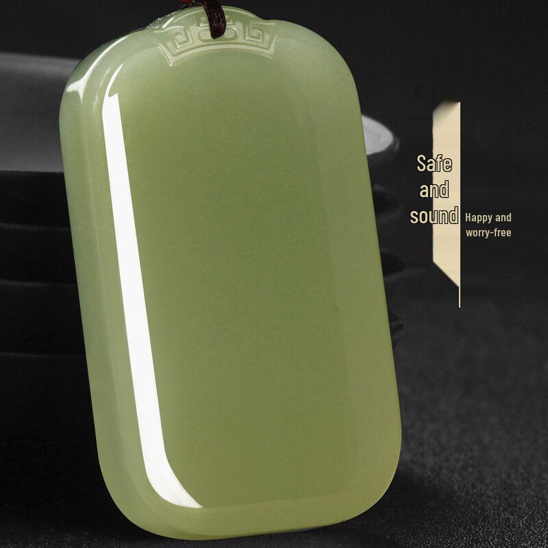 Mongolian Jade Safety Pendant - Green Jade Protection Charm
