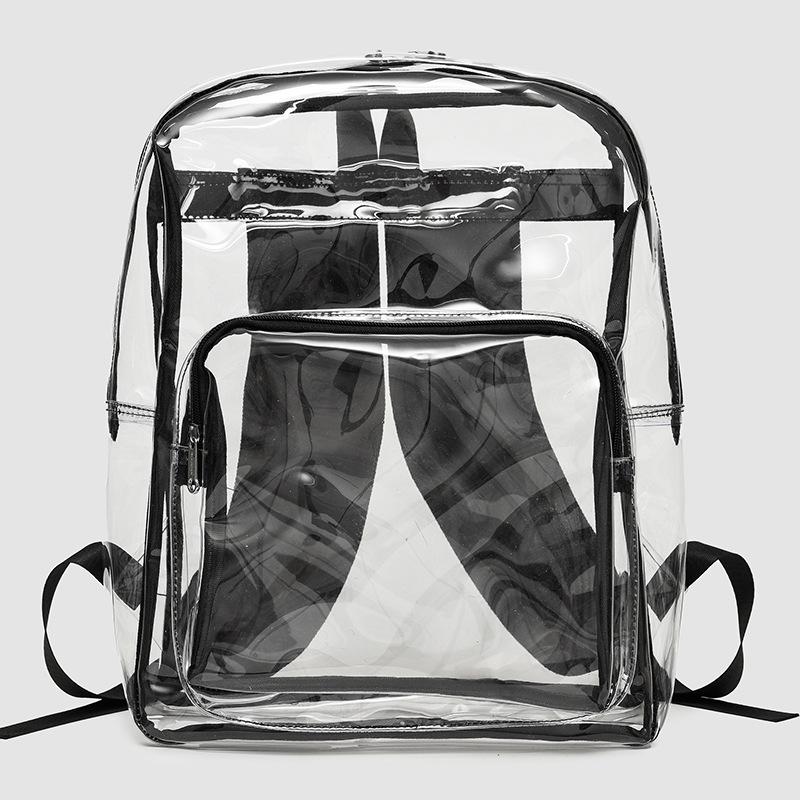Schoolbag Transparent Backpack Women's 1011 New Waterproof Travel Backpack PVC Large Capacity Storage Junior High School Student Schoolbag