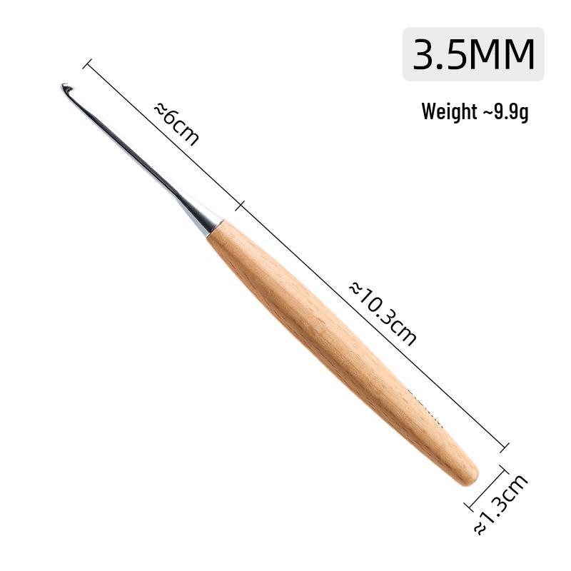 High-Quality Solid Wood Crochet Hook Set with Wooden Handles for Yarn and Sweater Knitting.