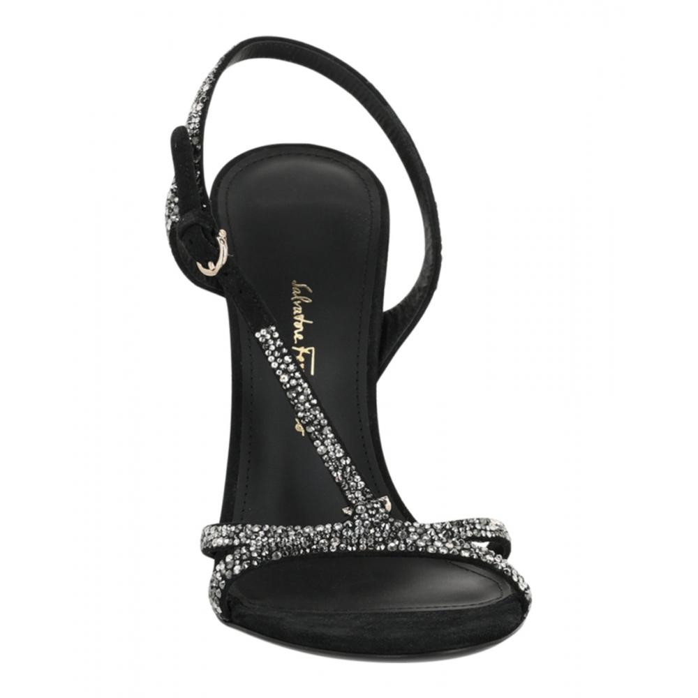 Salvatore Ferragamo Jole X5 Crystal Embellished Heels Black