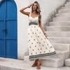 2026 Summer Cross-Border Holiday Style Sleeveless Printed Backless Spaghetti Strap Long Dress