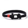 Stainless Steel U-shaped Color Contrast Milan Rope Horseshoe Buckle Outdoor Survival Couple Bracelet - Customize Color