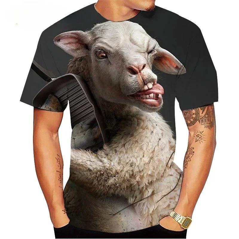3D printed T-shirt animal pig and sheep series T-shirt men's women's