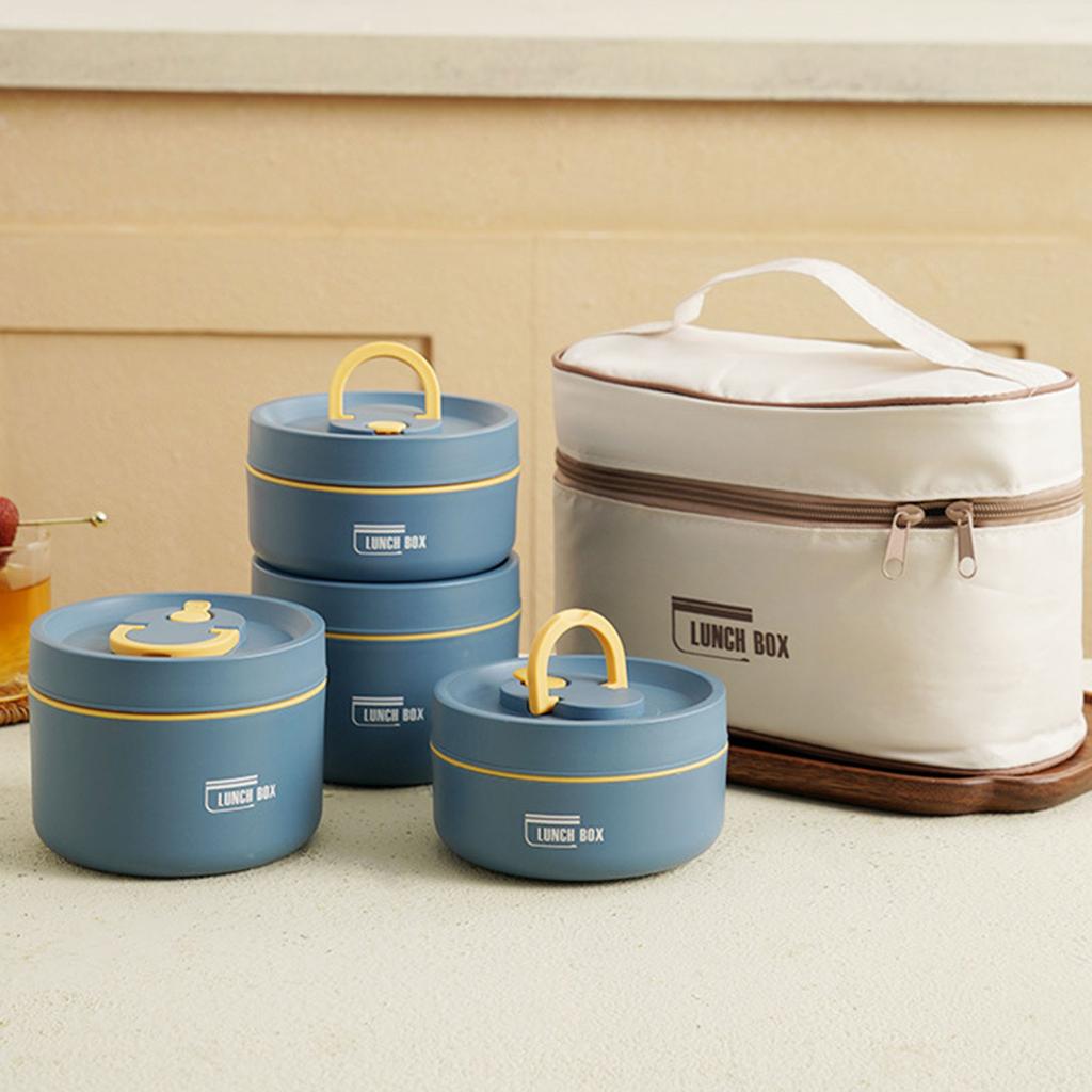 304 Rostfritt Stål Termisk Matlåda Bärbar Isolerad Matbehållare Stapelbar Läcksäker Matbehållare Isolerad Matlåda