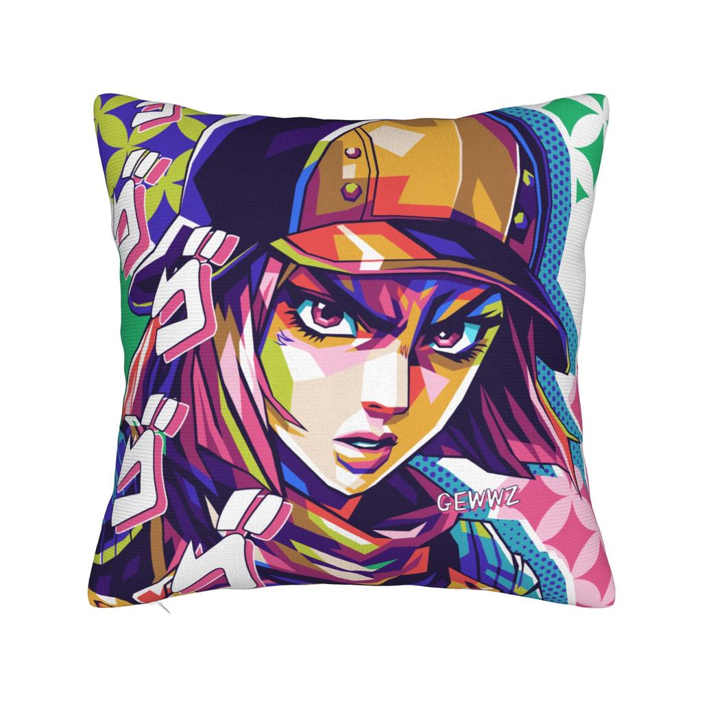 Jojo Steel Ball Run Pillow Cover Soft Cushion Cover Kawaii Pillow Case For Sofa Couch Bed Living Room