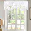 Wavy Design Window Valance with Fringes and Rod Pocket for Soft Light and Privacy In Bedrooms or Living Room Decoration